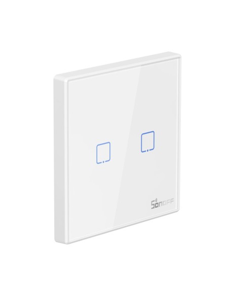 Dviejų kanalų jutiklinis šviesos jungiklio jungiklio mygtukas WiFi nuotolinio valdymo pultas 433 MHz baltas T2EU2C-RF Dviejų kanalų jutiklinis šviesos jungiklio jungiklio mygtukas WiFi nuotolinio valdymo pultas 433 MHz baltas T2EU2C-RF