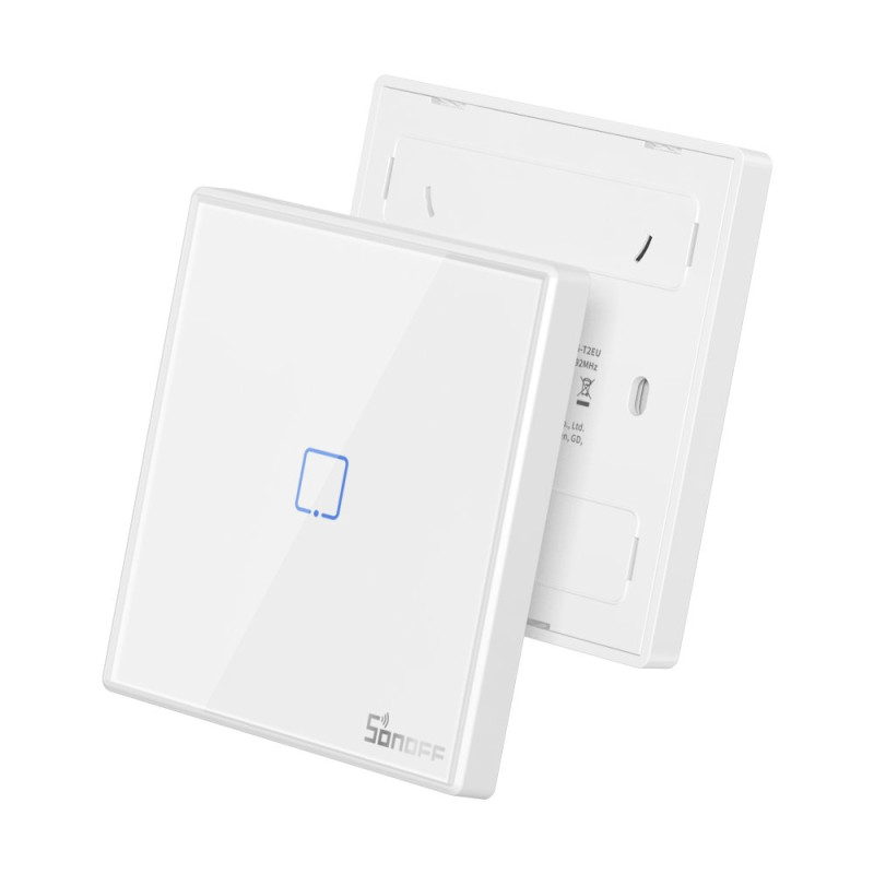 Dviejų kanalų jutiklinis šviesos jungiklio jungiklio mygtukas WiFi nuotolinio valdymo pultas 433 MHz baltas T2EU2C-RF