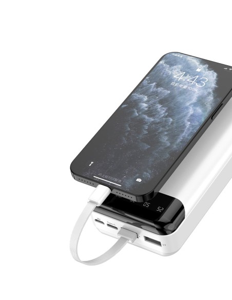 
Talpa 20 000 mAh maitinimo blokas su 3 integruotais USB-C microUSB Lightning laidais, juodas
