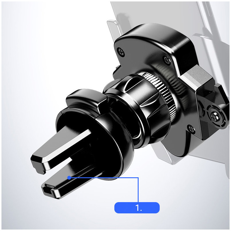 Universalus gravitacinis automobilinis telefono laikiklis, tamsiai pilkas