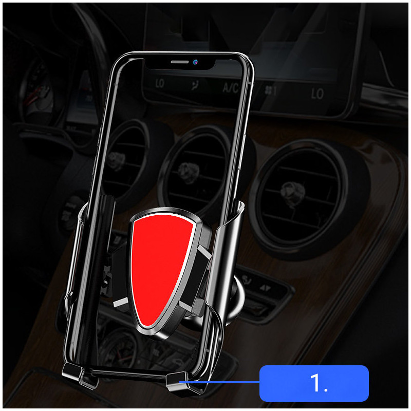 Universalus gravitacinis automobilinis telefono laikiklis, tamsiai pilkas