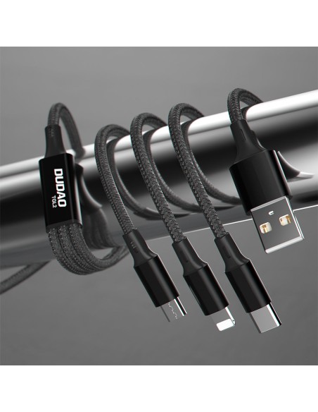 3in1 Kabelis universalus įkrovimo laidas USB-C microUSB Lightning 1,2 m juodas
 
3in1 Kabelis universalus įkrovimo laidas USB-C microUSB Lightning 1,2 m juodas