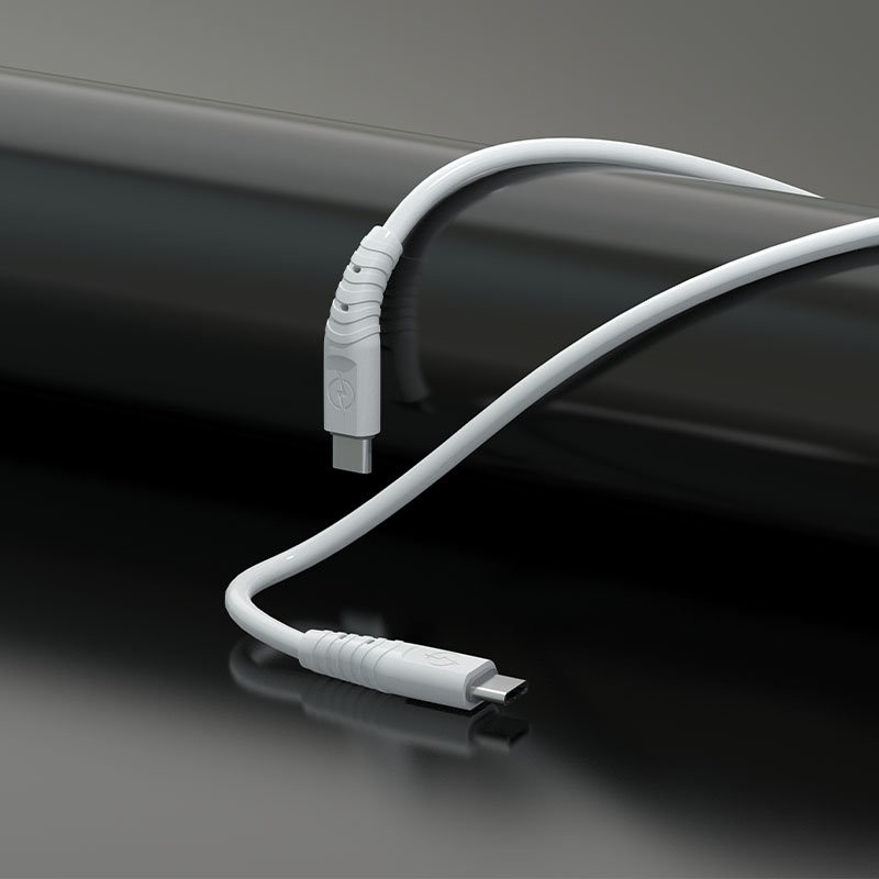 Lankstus kabelis USB-C - USB-C 6A 1m baltas