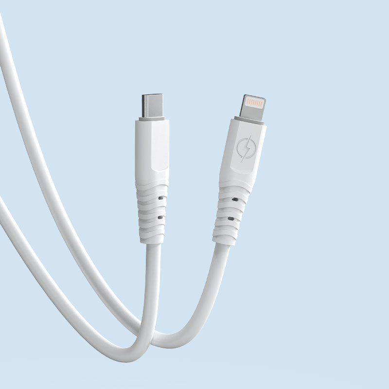 Lankstus USB-C – Lightning iPhone laidas, baltas