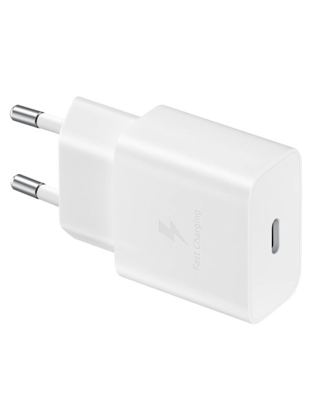
USB-C 15W PD AFC sieninis įkroviklis + baltas USB-C laidas
