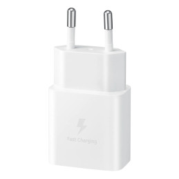 
USB-C 15W PD AFC sieninis įkroviklis + baltas USB-C laidas
