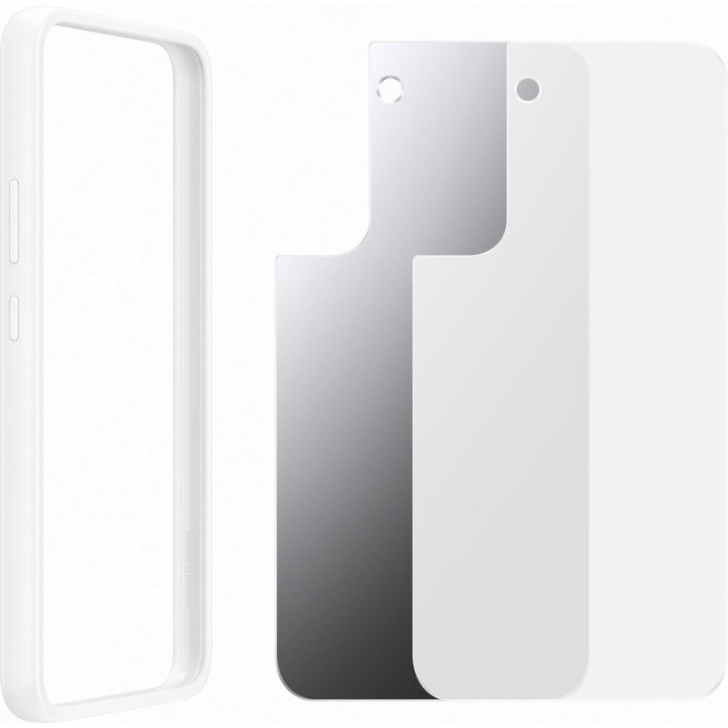Dėklas su veidrodžiu, skirtas Galaxy S22+ Frame Cover, baltas