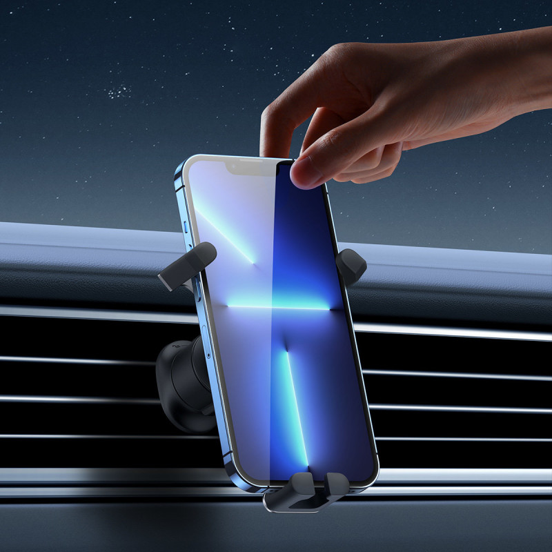 Gravitacinis automobilinis telefono laikiklis orlaidei juodas