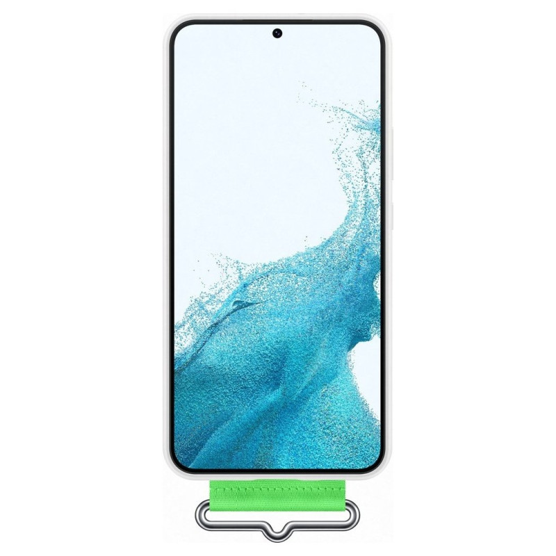 Guminis silikoninis dėklas Galaxy S22+ Silicone Cover baltas