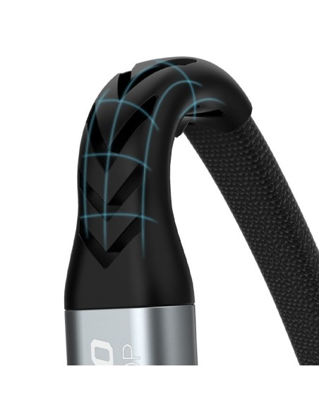 
Trumpas plokščias kabelis iPhone USB-C - Lightning L10P PD 20W 23cm juodas
