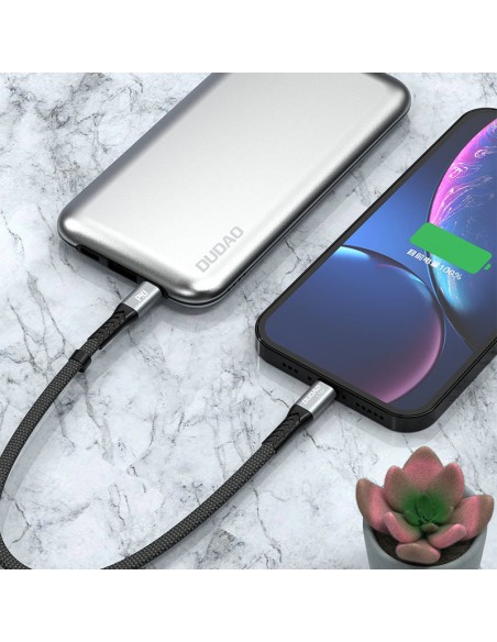 
Trumpas plokščias kabelis iPhone USB-C - Lightning L10P PD 20W 23cm juodas
