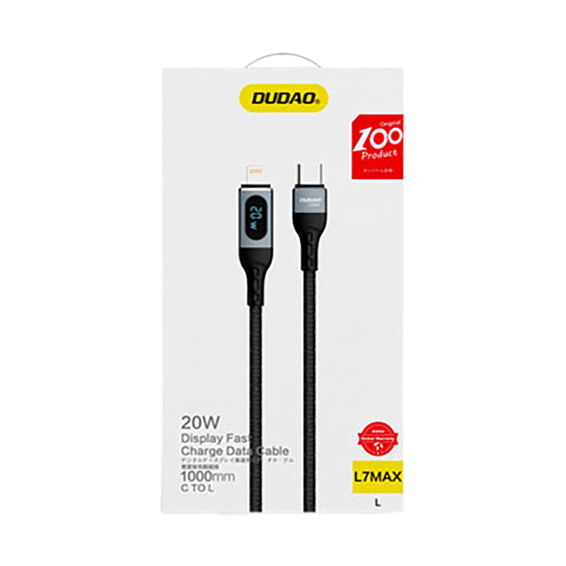 
iPhone greito įkrovimo laidas USB-C - Lightning PD 20W 1m juodas
