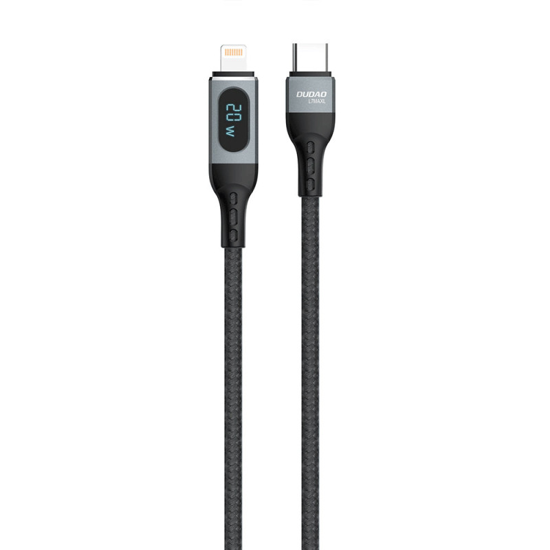 iPhone greito įkrovimo laidas USB-C - Lightning PD 20W 1m juodas