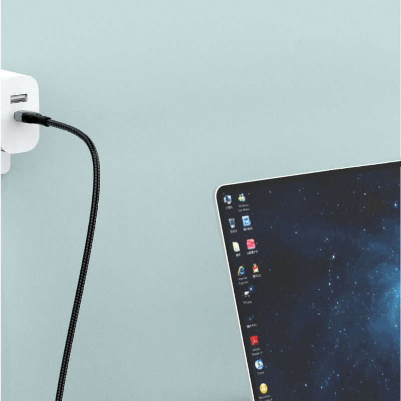 iPhone greito įkrovimo laidas USB-C - Lightning PD 20W 1m juodas