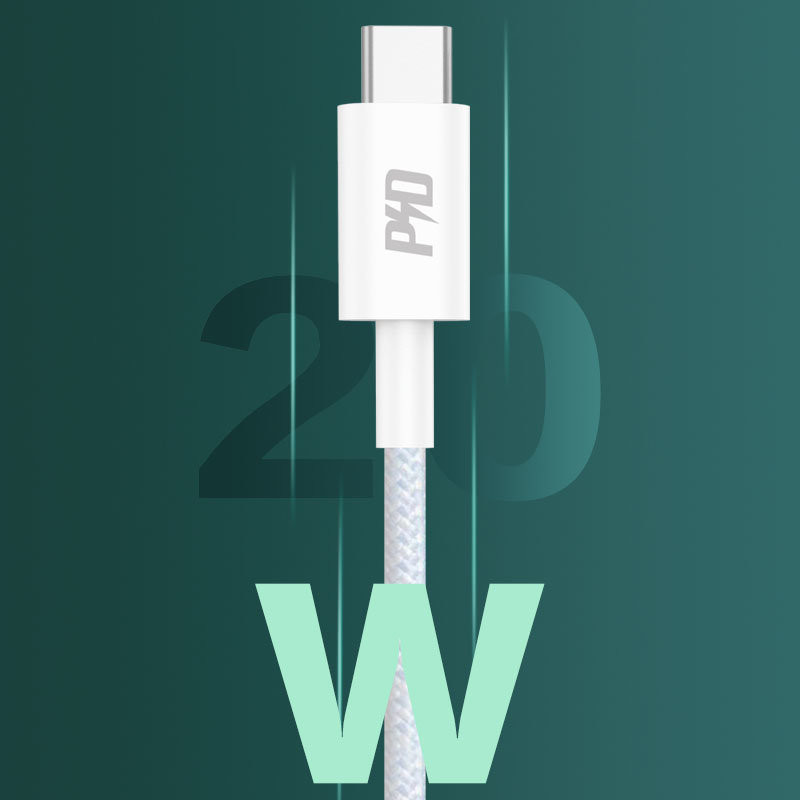 iPhone greito įkrovimo laidas USB-C - Lightning PD 20W 1m baltas