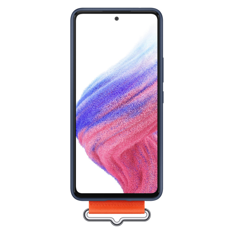 Dėklas su dirželiu, skirtas Galaxy A53 5G dirželiui, silikoninis dangtelis, tamsiai mėlynas