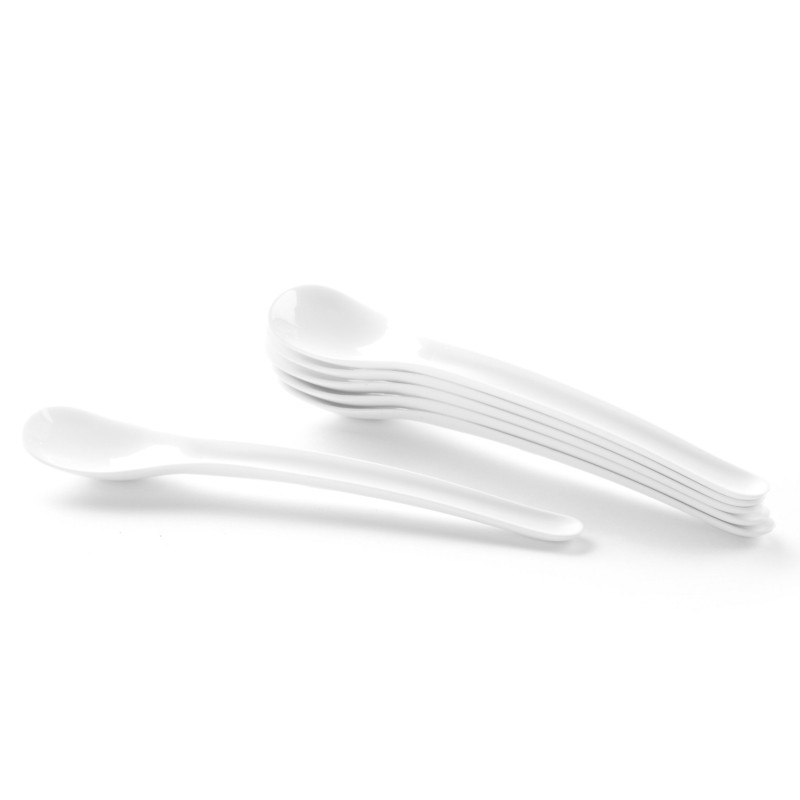 Kiaušinio šaukštas pagamintas iš balto ABS plastiko, rinkinyje 6 vnt. - Hendi 441503