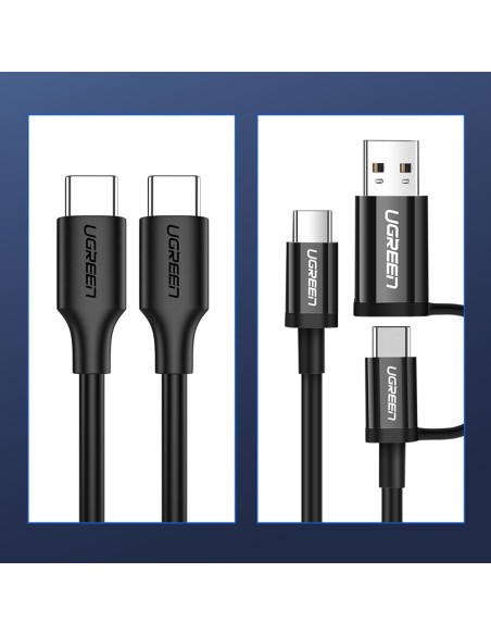 
USB-C laidas įkrovimui ir duomenų perdavimui 3A 2m juodas
