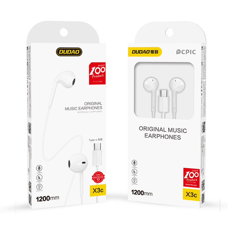 X3C į ausis įdedamos ausinės su USB-C jungtimi, baltos spalvos
X3C į ausis įdedamos ausinės su USB-C jungtimi, baltos spalvos