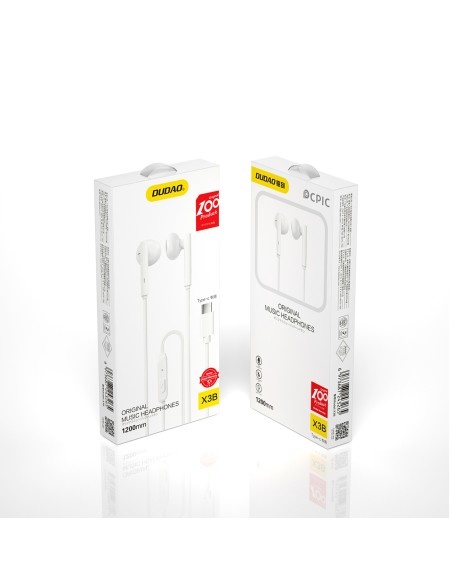 
X3B ausinės su 1,2 m USB-C laidu, balta
