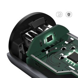 
R5s automobilinis įkroviklis su apšvietimu 2x USB 3.4A, pilkas
