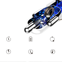 
R5s automobilinis įkroviklis su apšvietimu 2x USB 3.4A, pilkas
