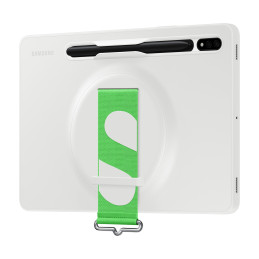 
Dėklas, skirtas Galaxy Tab S8 su dirželiu ir vieta rašikliui, dirželio dangtelis, baltas
