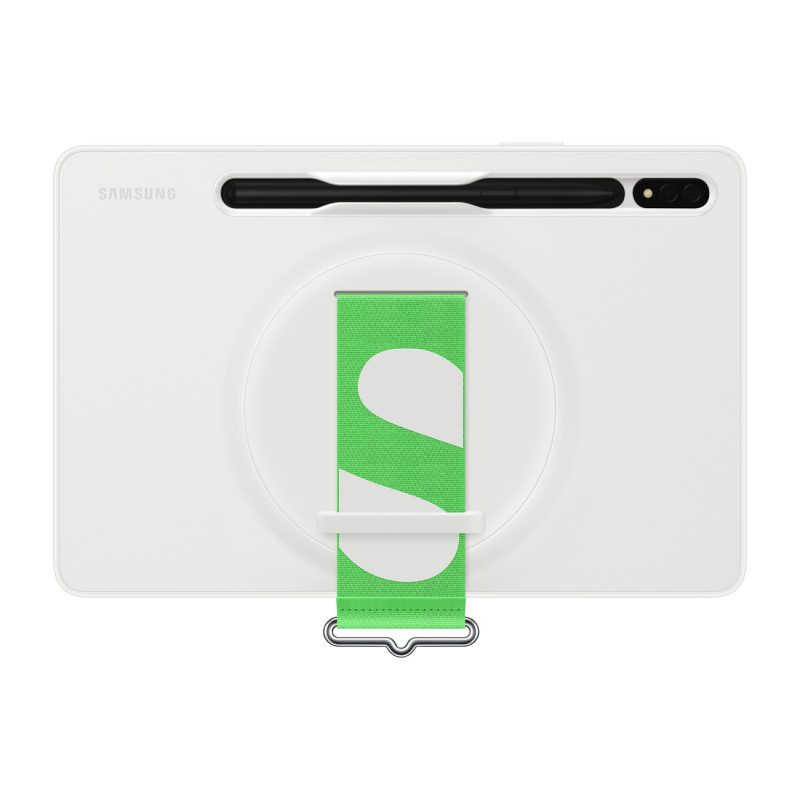 Dėklas, skirtas Galaxy Tab S8 su dirželiu ir vieta rašikliui, dirželio dangtelis, baltas