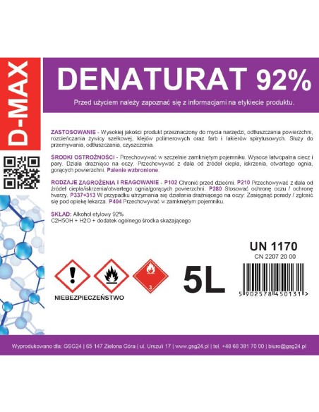 Denatūruotas alkoholis denatūruotas D-MAX 5L Denatūruotas alkoholis denatūruotas D-MAX 5L