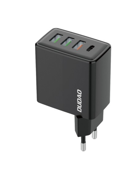 
Greitas sieninis įkroviklis 3x USB + 1x USB-C 20W PD QC 3.0 black
