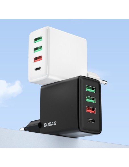 
Greitas sieninis įkroviklis 3x USB + 1x USB-C 20W PD QC 3.0 black
