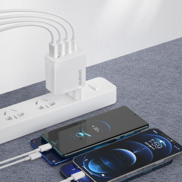 
Greitas sieninis įkroviklis 3x USB + 1x USB-C 20W PD QC 3.0 baltas
