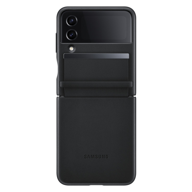 Odinis dėklas Galaxy Z Flip4 Flap Odinis dangtelis juodas
