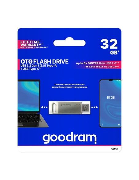 Pendrive 32GB, dvi USB 3.2 + USB-C OTG ODA3 jungtys, sidabrinė
 
Pendrive 32GB, dvi USB 3.2 + USB-C OTG ODA3 jungtys, sidabrinė