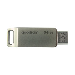 
Pendrive 64GB, dvi USB 3.2 + USB-C OTG ODA3 jungtys, sidabrinė
