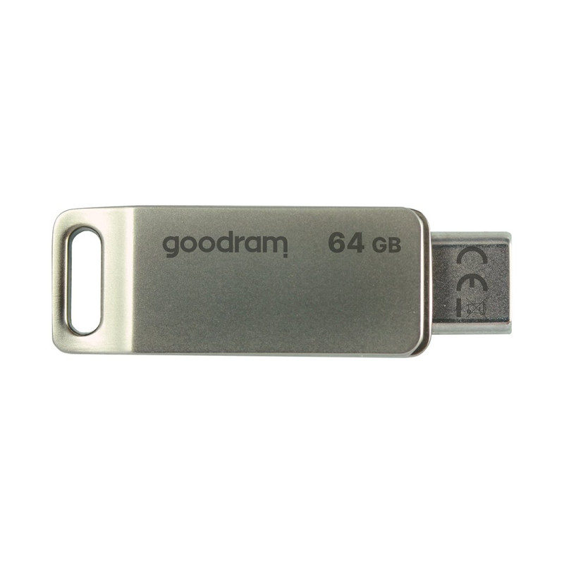 Pendrive 64GB, dvi USB 3.2 + USB-C OTG ODA3 jungtys, sidabrinė