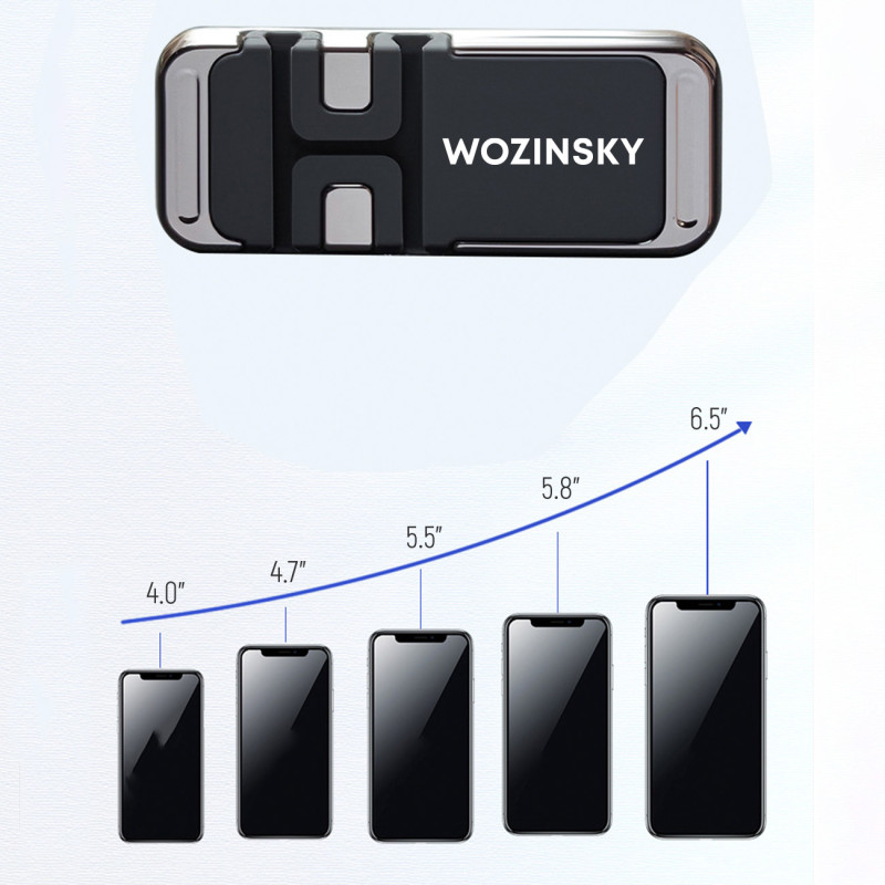 Lipnus magnetinis telefono laikiklis su kabelių laikikliu, juodas