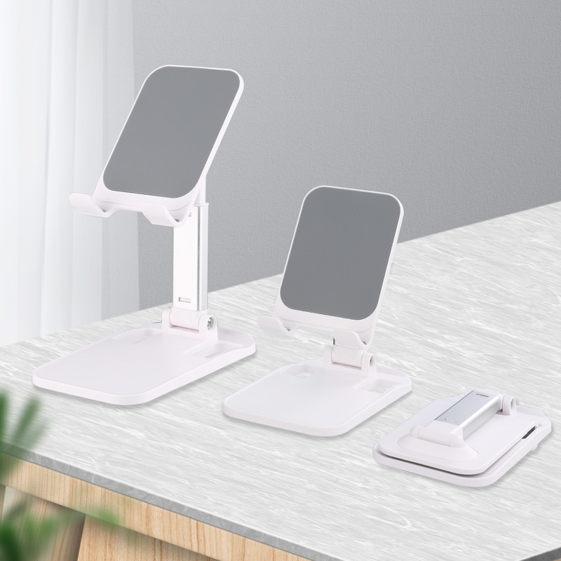 Stovas, sulankstomas stovas telefonui, planšetei 4-8& 39 & 39 , ant stalo, baltas