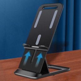 
Universalus sulankstomas planšetinio telefono stovas, juodas

