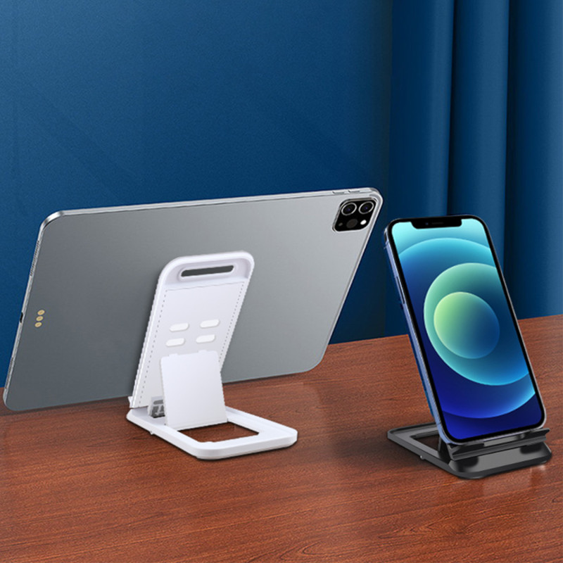 Universalus sulankstomas planšetinio telefono stovas, baltas