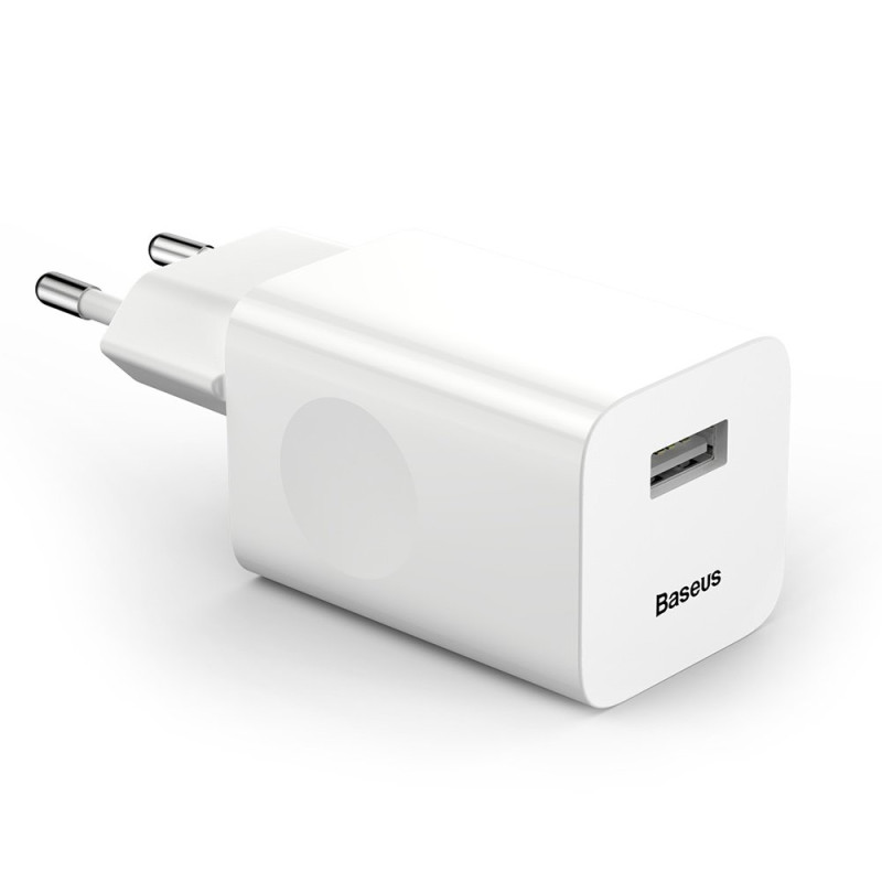 Sieninis įkroviklis, maitinimo šaltinis USB Quick Charge 3.0 kabeliui, baltas