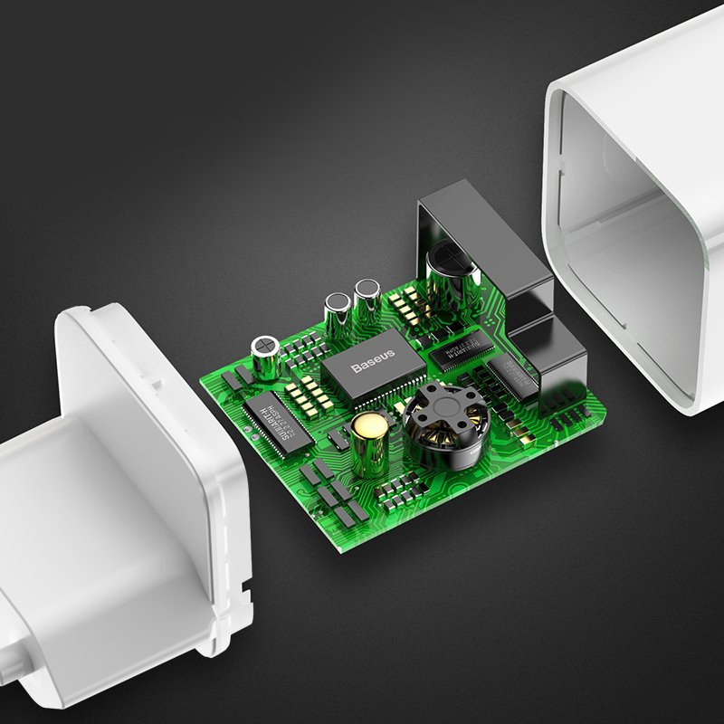 Sieninis įkroviklis, maitinimo šaltinis USB Quick Charge 3.0 kabeliui, baltas