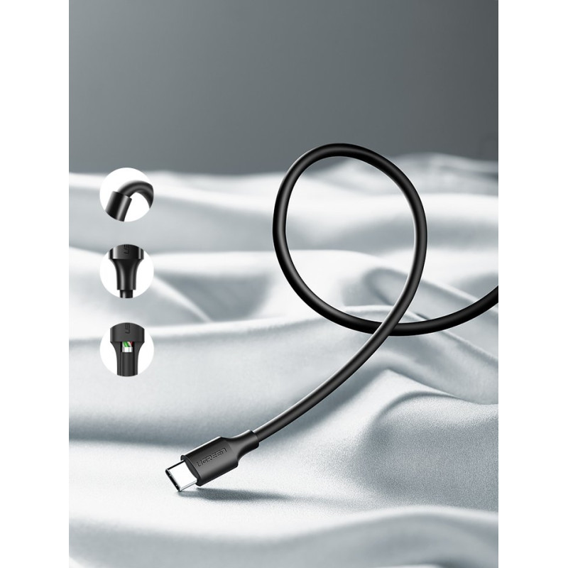USB laidas - USB-C 2A 1m juodas