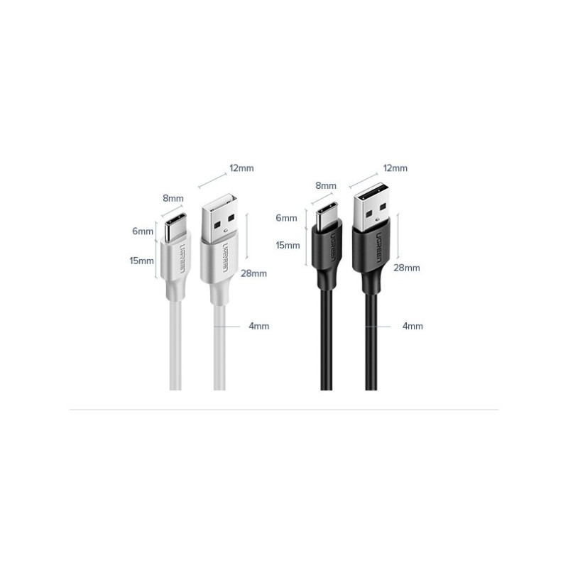 USB laidas - USB-C 2A 1m juodas