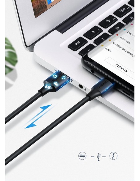 
USB laidas - USB-C 2A 2m juodas
