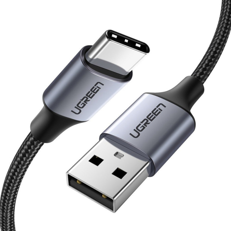 
Tvirtas pintas kabelis USB - USB-C QC 3.0 3A 2m pilkas
