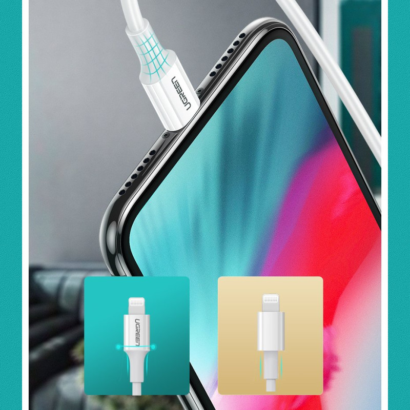 Kabelis iPhone MFi USB-C - Lightning 20W 3A 1m baltas