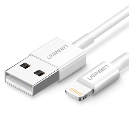 
iPhone USB - Lightning MFI kabelis 1m 2.4A baltas
