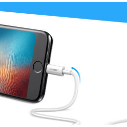 
iPhone USB - Lightning MFI kabelis 1m 2.4A baltas
