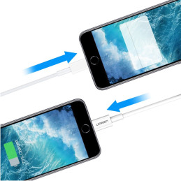 
iPhone USB - Lightning MFI kabelis 1m 2.4A baltas

